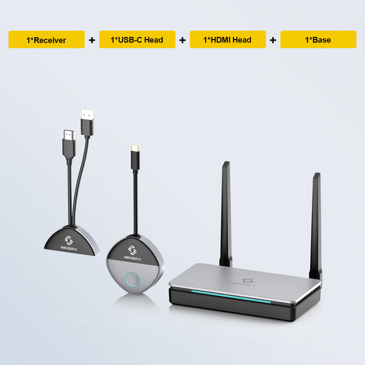 اتصال HDMI لاسلكي لمشاركة الشاشة | مدخل مزدوج USB-C و HDMI | بدون واي فاي أو تطبيق | تشغيل فوري